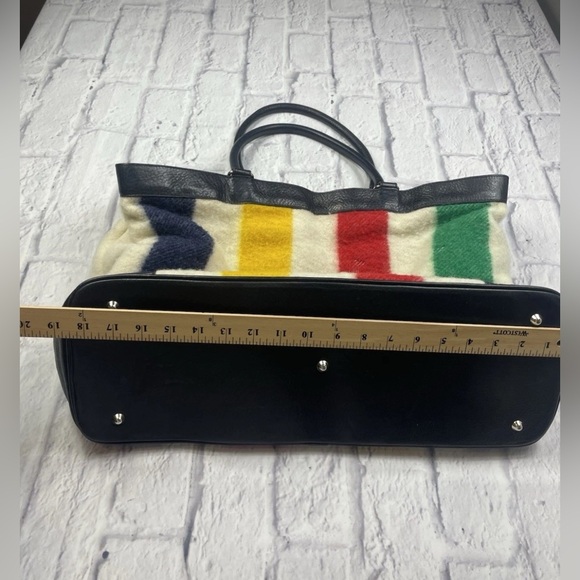 Hudson Bay HBC Striped 100% Wool Bag W Dust Bag Limited Edition Very Rare - Picture 13 of 14